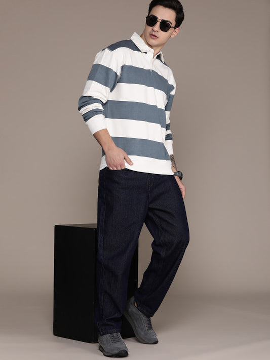 Roadster
Men Striped Relaxed Fit Polo Collar T-shirt