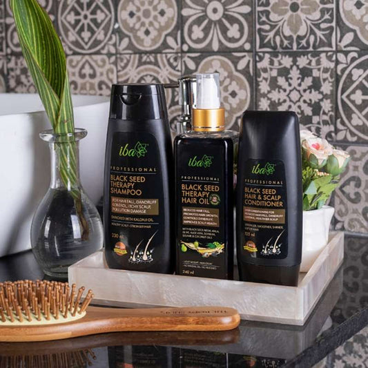 Iba Black Seed Therapy Shampoo, Conditioner & Hair Oil Combo