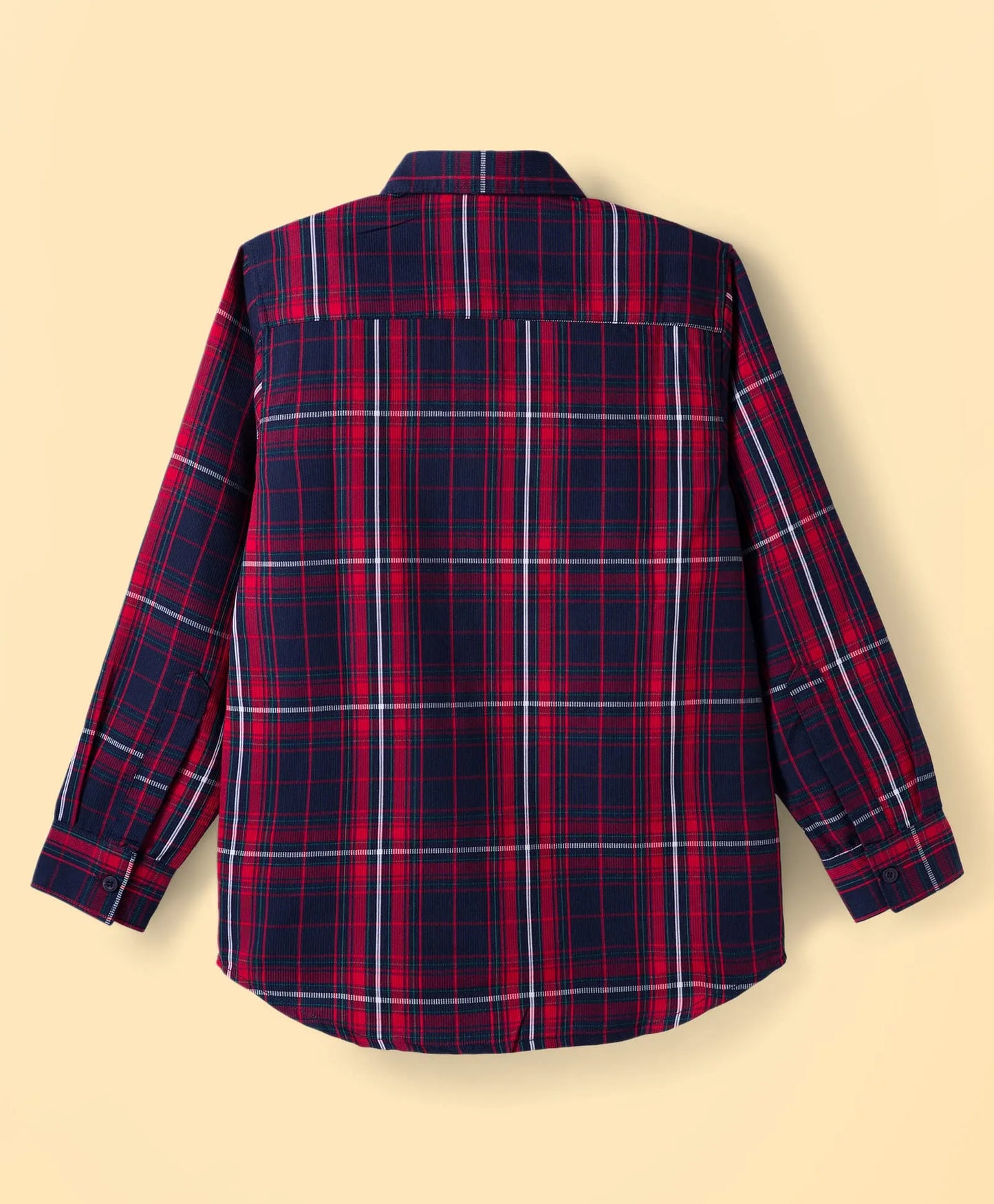 Pine Kids Cotton Woven Full Sleeves Check Shirt with Inner T-Shirt - Red & White