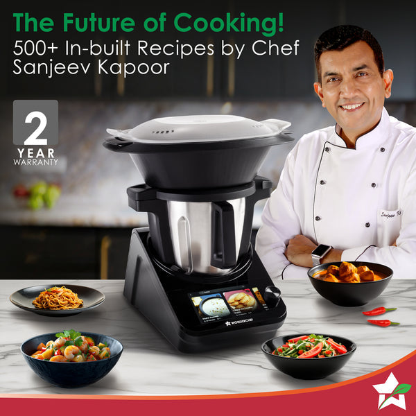 Wonderchef Renewed Chef Magic All-in-One Kitchen Robot Automatic Chopping, Sautéing, Stirring, Kneading, Steaming & more Wi-fi & Mobile App Pre-Loaded Recipes by Chef Sanjeev Kapoor