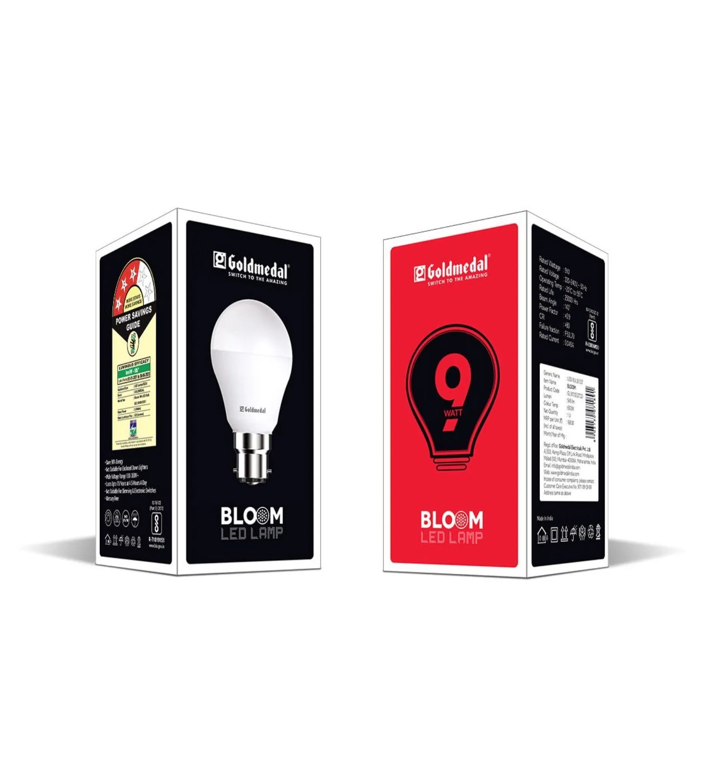 9 W Standard B22 LED Bulb (White, Pack of 2)
pf-share-iconShare
By Goldmedal