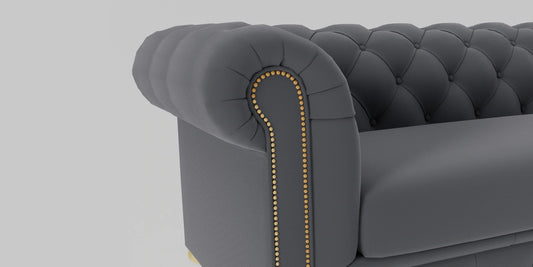 Derby Velvet 3 Seater Sofa In Carbon Grey Colour