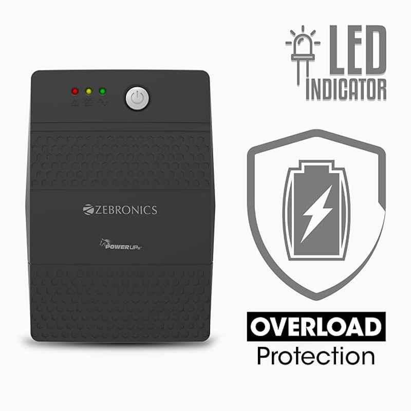 Zebronics ZEB-U735 600VA Black Microcontroller Based UPS