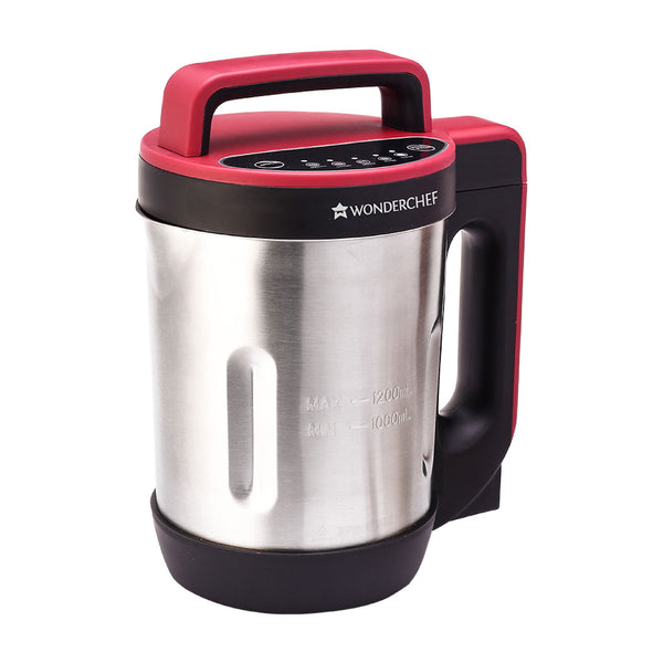 NEO Automatic Soup Maker 1.0 Litre 800W Heater SS Blades & Bowl (Jug) Soup in just 20 mins 2 Years Warranty Red & Black
