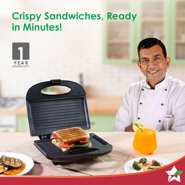 Prato Plus Griller (800W) & Crescent Electric Kettle Healthy Non-stick Aluminium Grill Plates Sleek and Compact Design 1.8 L Kettle Capacity Boil Water in 5 Mins