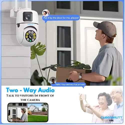 Cybernautt V4K 4MP Dual Lens Full HD Smart Wi-Fi Camera with Colour Night Vision, Human & Motion Detect, 2 Way Audio, Alarm & Support 256GB SD
4.8