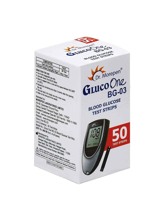 Dr. Morepen Gluco One BG-03 50 Pcs Glucometer Strips Box