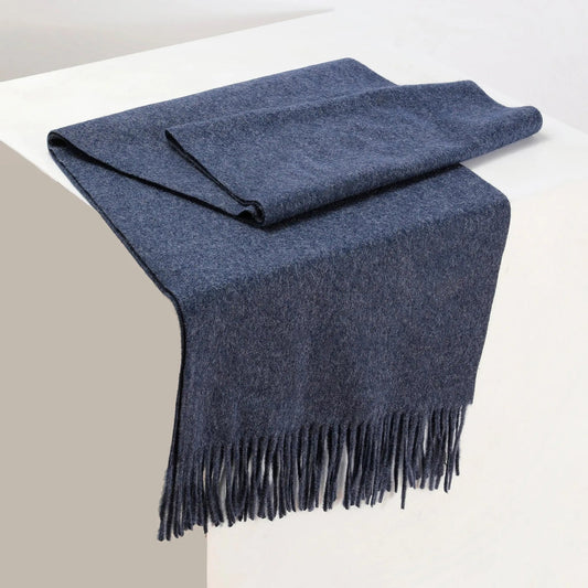 Minimal Solid Fringe Muffler - Blue