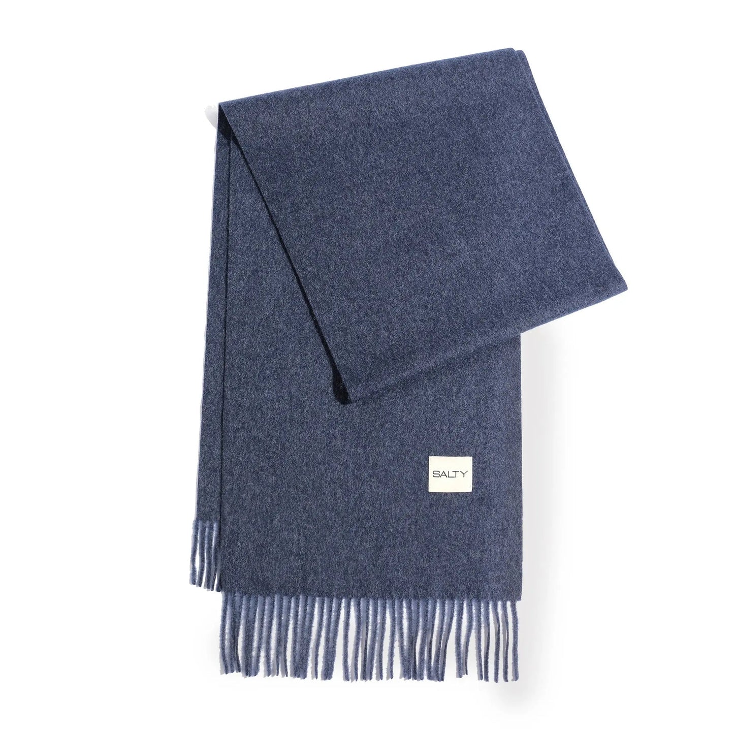 Minimal Solid Fringe Muffler - Blue