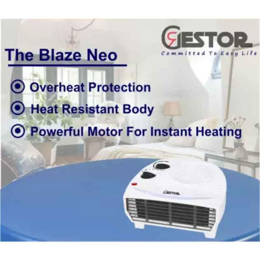 Gestor Blaze Neo 2000W ABS White LED Power Indicator Silent Fan Room Heater