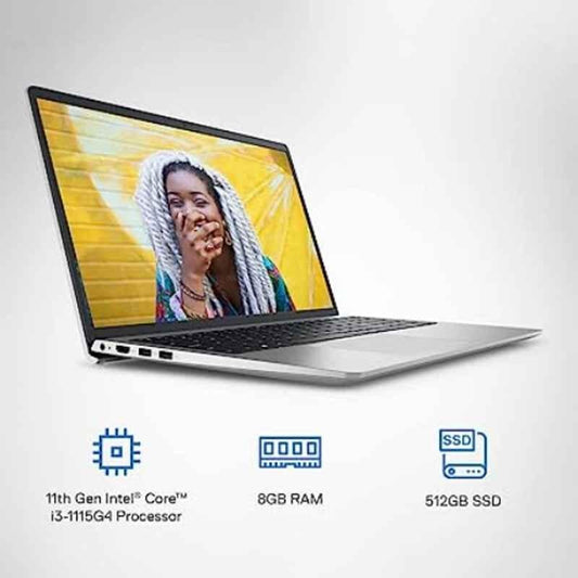 Dell 3511 Platinum Silver Laptop with MS Office 11th Gen Core i3 8GB/512GB SSD/Win 11 Home & 15.6 inch Display, D560749WIN9S