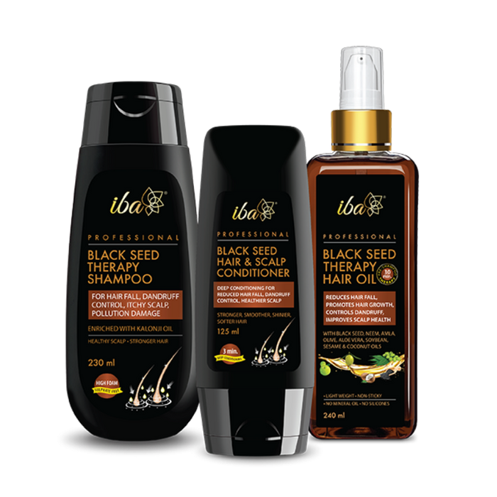 Iba Black Seed Therapy Shampoo, Conditioner & Hair Oil Combo
