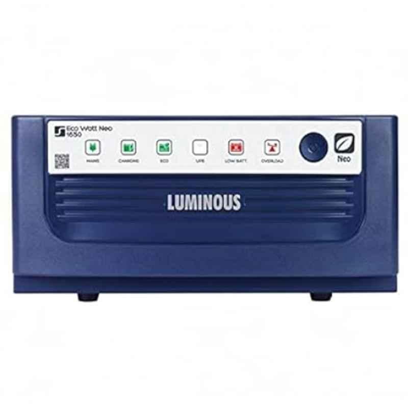 Luminous Eco Watt Neo 1650 1500VA/24V Square Double Battery Wave Inverter for Home, Office & Shops