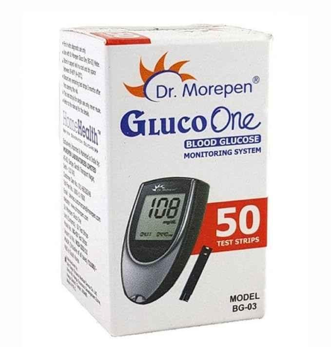 Dr. Morepen Gluco One BG-03 50 Pcs Glucometer Strips Box