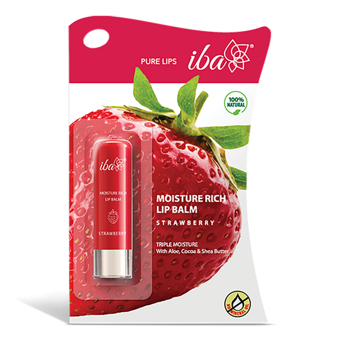 Iba Moisture Rich Lip Balm - Strawberry, 4.5 g