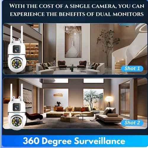 Cybernautt V4K 4MP Dual Lens Full HD Smart Wi-Fi Camera with Colour Night Vision, Human & Motion Detect, 2 Way Audio, Alarm & Support 256GB SD
4.8